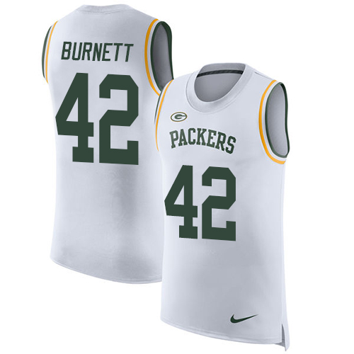 Nike Packers #42 Morgan Burnett White Men's Stitched NFL Limited Rush Tank Top Jersey